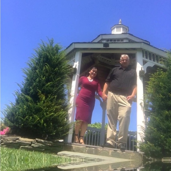 ANN TAYLOR formal evening wrap burgundy midi dress/size S - Picture 9 of 11